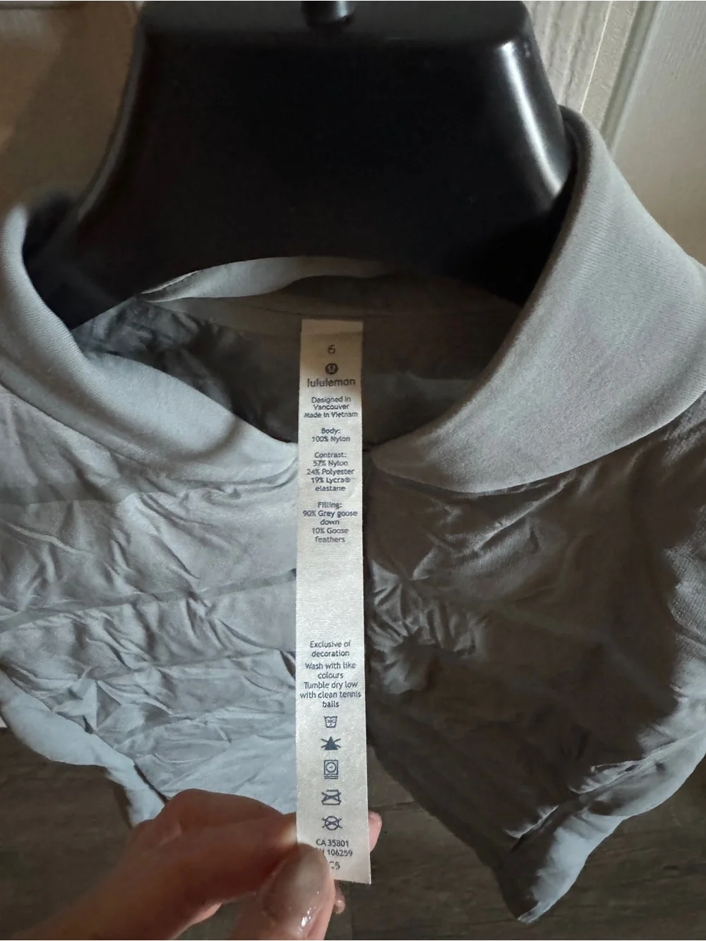 lululemon athletica Heather Gray goose down Quilted Sleeveless Vest